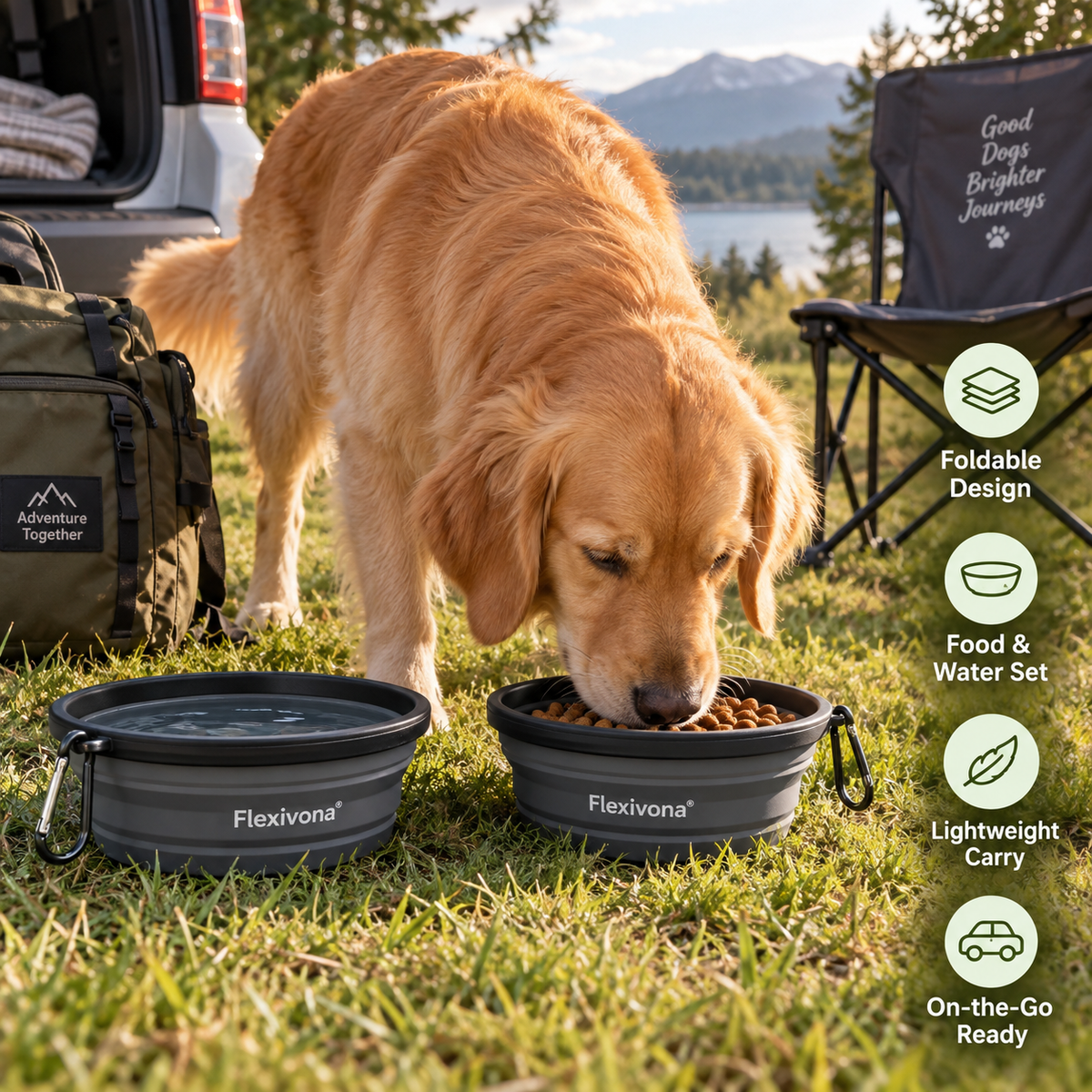 Flexivona® Fold & Feed Travel Bowl Set 🥣💧