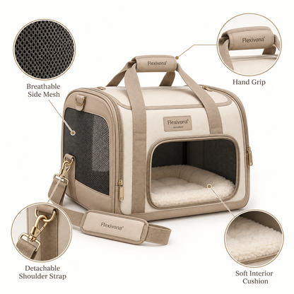 Flexivona® AeroNest Premium Pet Carrier 🐱✈️