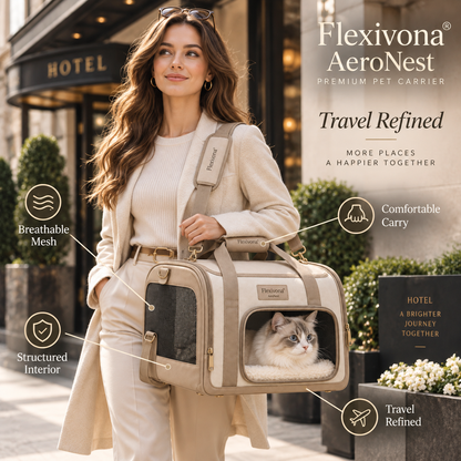 Flexivona® AeroNest Premium Pet Carrier 🐱✈️