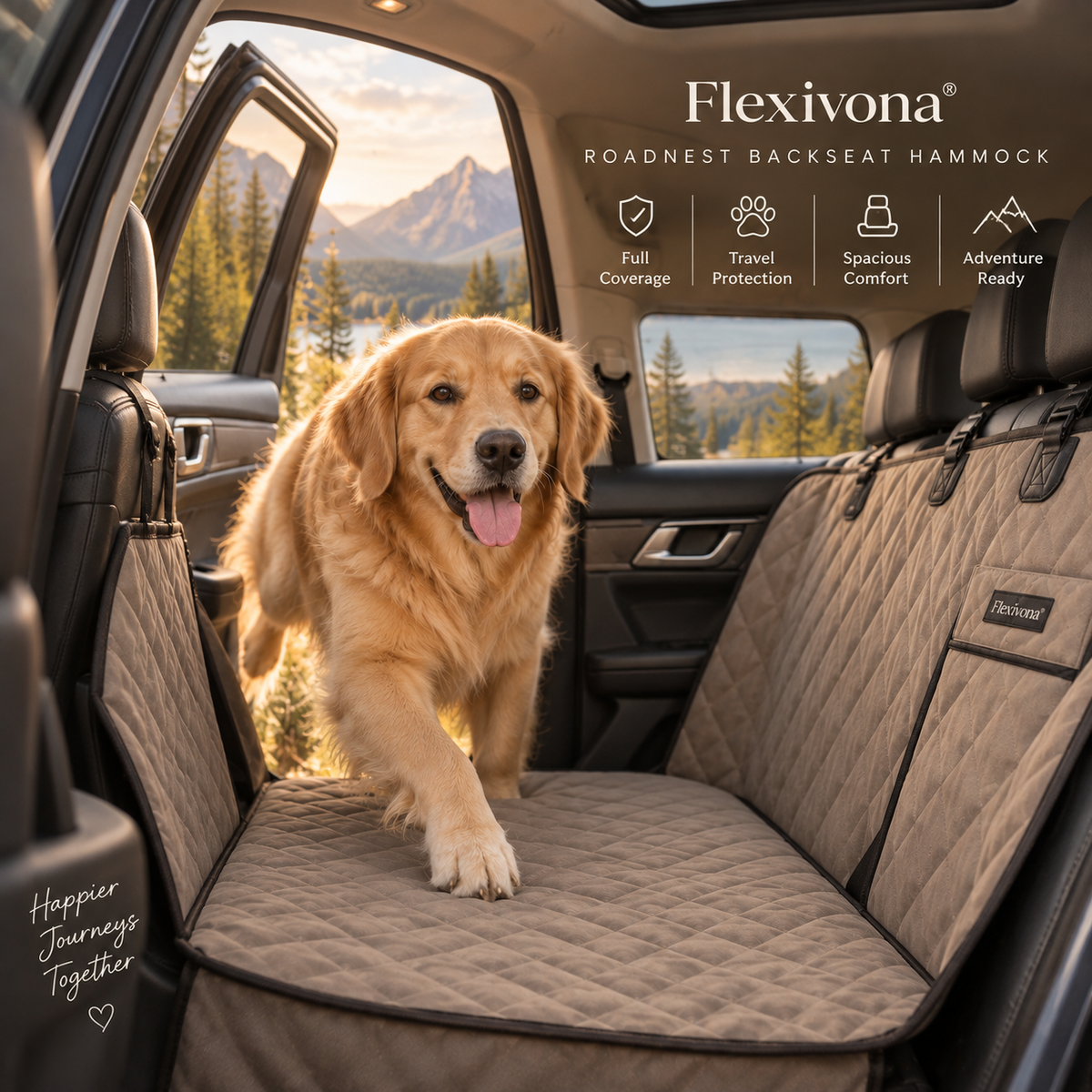 Flexivona® RoadNest Backseat Hammock 🐕🚙