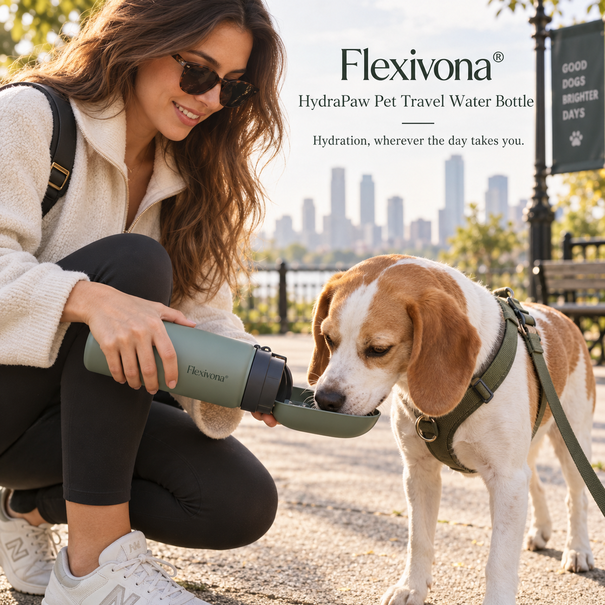 Flexivona® HydraPaw Pet Travel Water Bottle 💦🐕