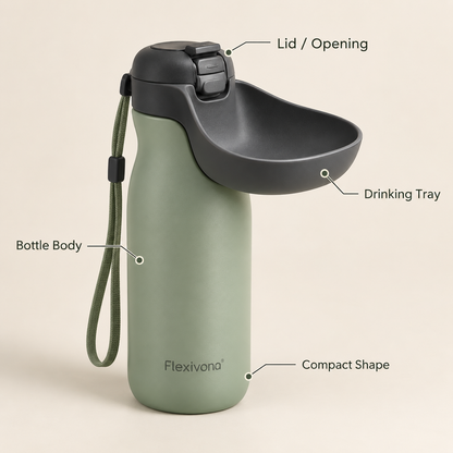 Flexivona® HydraPaw Pet Travel Water Bottle 💦🐕