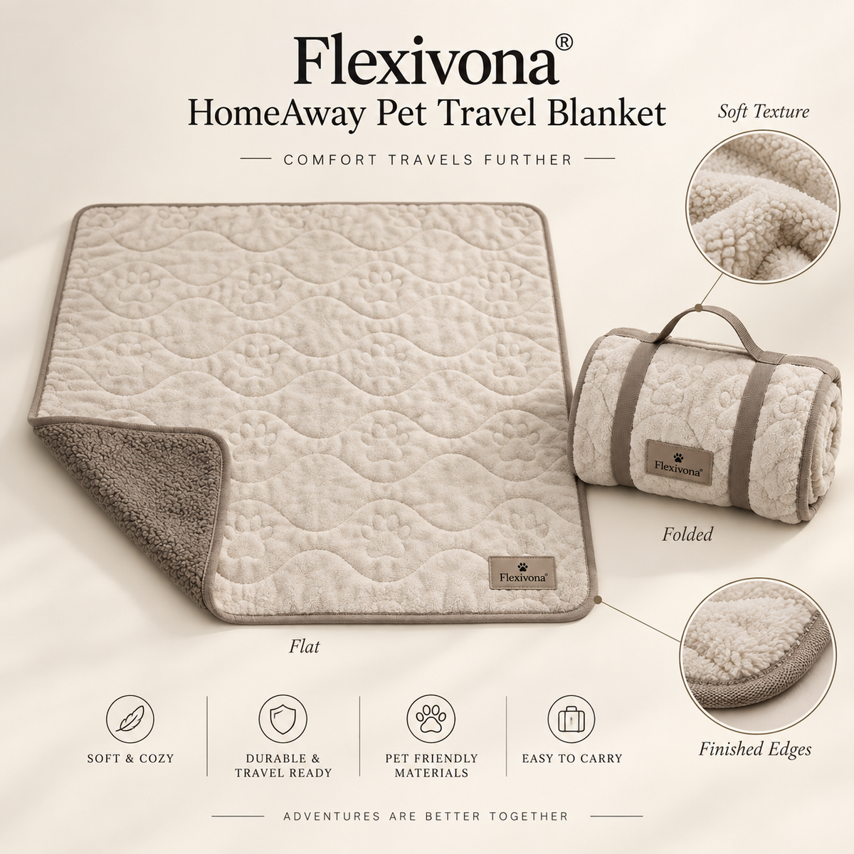 Flexivona® HomeAway Pet Travel Blanket ☁️🐾