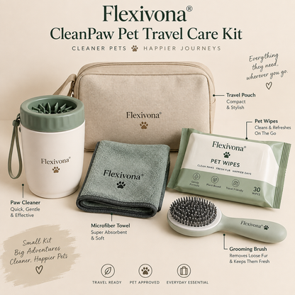Flexivona® CleanPaw Pet Travel Care Kit 🧼🐾
