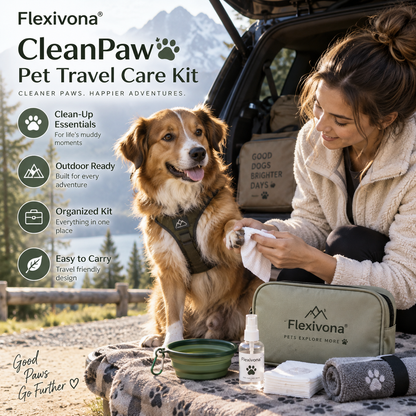 Flexivona® CleanPaw Pet Travel Care Kit 🧼🐾